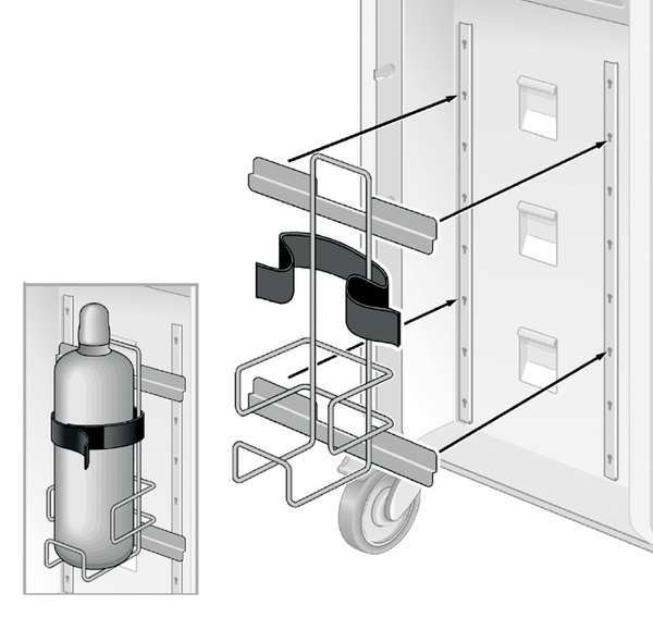 O2 Tank Holder, Low Profile 4In.Dia.Tank