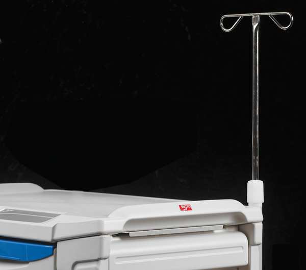 IV Pole, Cart Mounted, 1 Hook