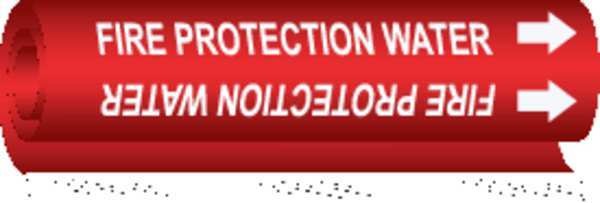 Pipe Marker, Fire Protection Water, Red, 5689-II