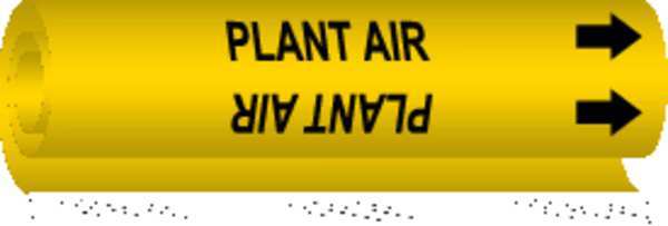 Pipe Marker, Plant Air, Y, 1-1/2 to2-3/8 In