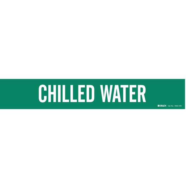 Pipe Marker, Chilled Water, Gn, 8 In orGrtr
