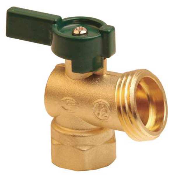 Boiler Drain Valve, Quarter Turn, 1/2 In, Open Length: 2-3/16