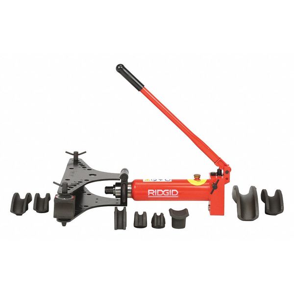 Hydraulic Pipe Bender, Manual, 7 Shoes, 3/8 to 2 in Size Range 1-25/32 to 7-7/8 in Bend Radius