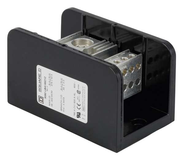 Pwr Dist Block, 335A, 1P, 6P Secondary, 600V