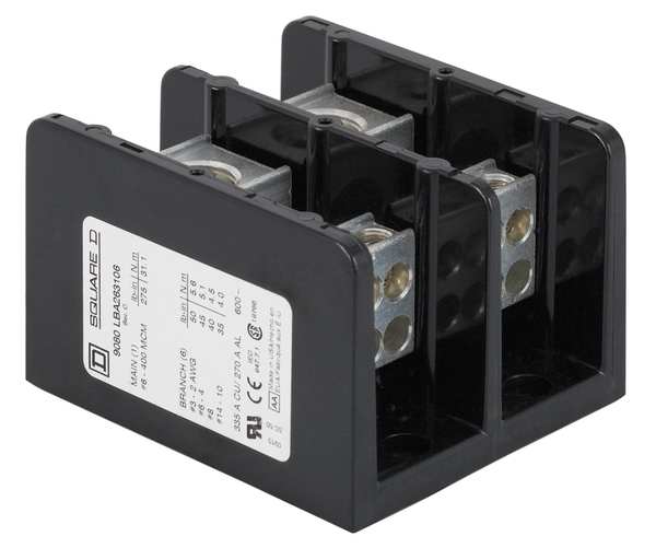 Min Pwr Dist Block, 115A, 2P, 10-2AWG, 600V