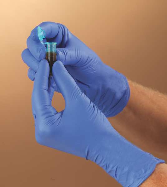 Exam Gloves with Low Dermatitis Potential, Nitrile, Powder Free, Blue, M, 100 PK