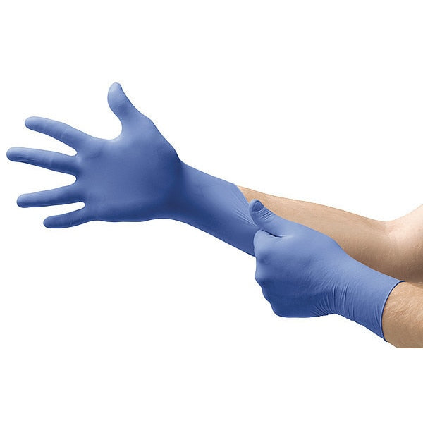 Exam Gloves with Low Dermatitis Potential, Nitrile, Powder Free, Blue, M, 100 PK