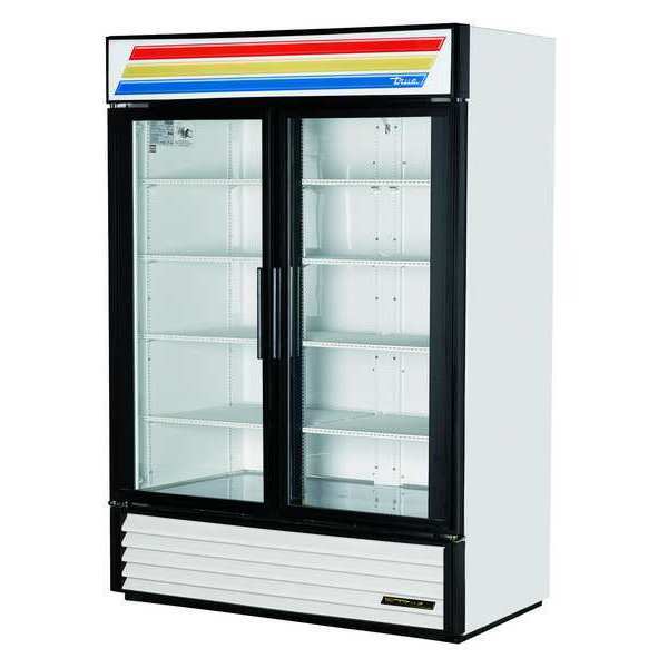 Glass Door Merchandiser Refrigerator, 49 cu ft, White