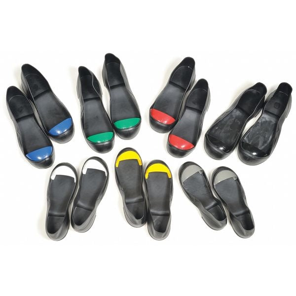 Turbotoe Steel Toe Cap, Overshoes, PVC, Black/Yellow, Men's Size 8-9, Women's Size 10-11, 1 Pair
