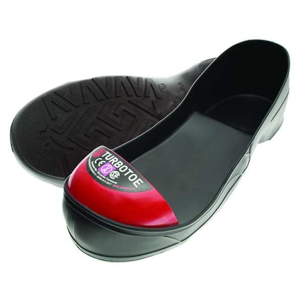 Turbotoe Steel Toe Cap, Overshoes, PVC, Black/Red, Fits Men's Size 10 to 11, Large, 1 Pair