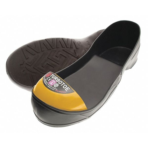 Turbotoe Steel Toe Cap, Overshoes, PVC, Black/Yellow, Men's Size 8-9, Women's Size 10-11, 1 Pair