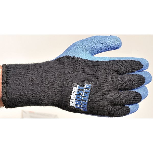 Coated Gloves, S, Black/Blue, PR, Gauge: 7