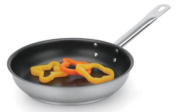 Stainless Steel Fry Pan, 9-1/2 In. Dia.