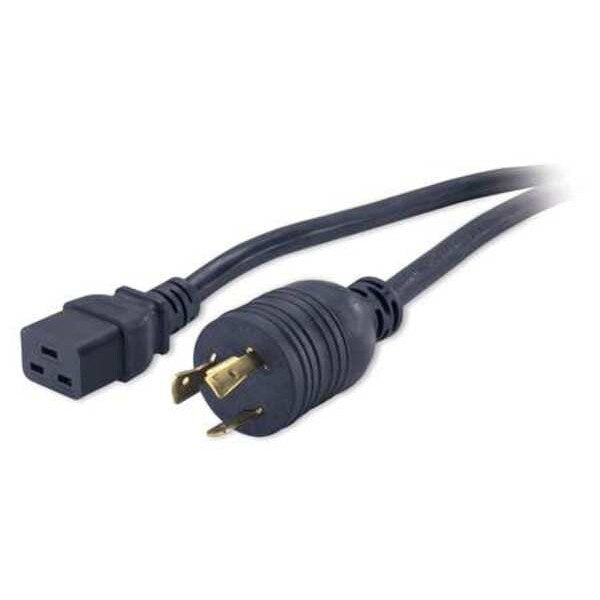 Power Cord, L6-20P, SJT, 12 ft., Blk, 16A, 12/3