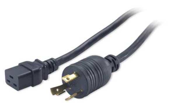 Power Cord, L6-30P, SJT, 8 ft., Blk, 24A, 12/3
