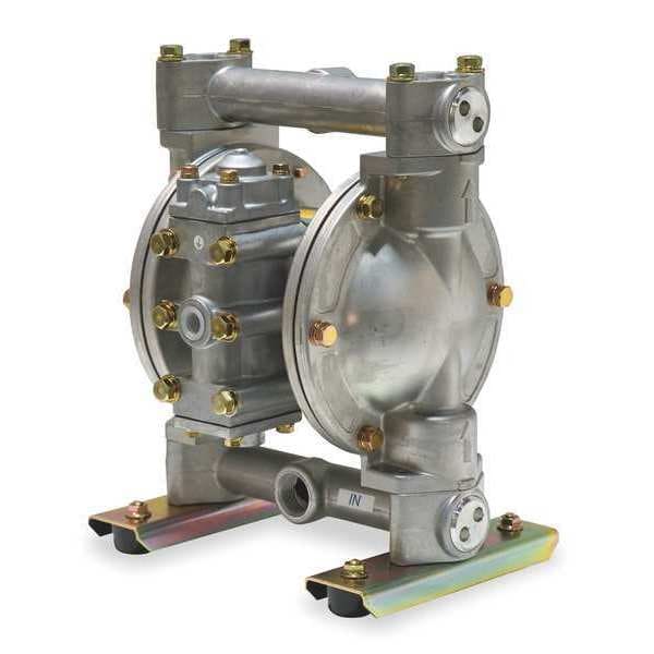 Double Diaphragm Pump, 316 Stainless Steel, Air Operated, Santoprene