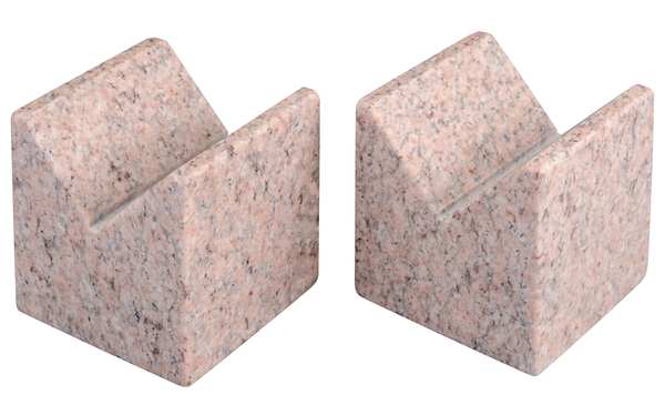 Granite V-Blocks, Pink, 5-Face, AA, 4x4x4, PR