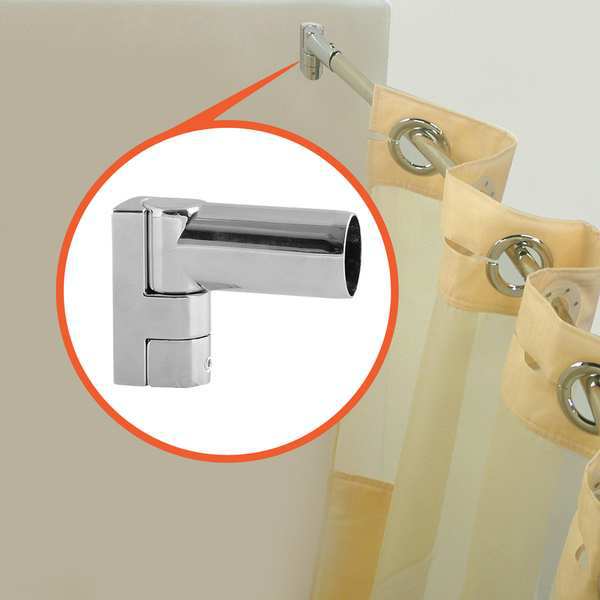 Curved Shower Rod, 57-3/4In, 9In Proj., PK6