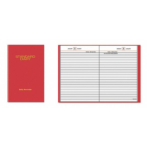 Planner, Daily, 5-3/4 x 8-1/4in, Red