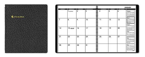 Planner, Monthly, 9 x 11in, Black