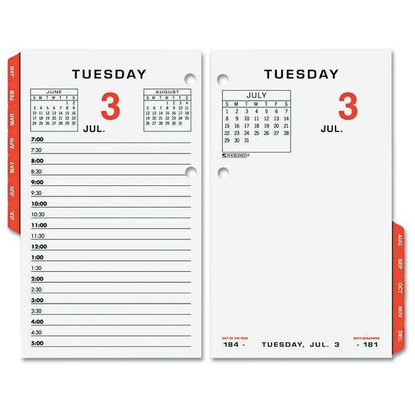 3-1/2x6 Daily Desk Calendar Refill, White