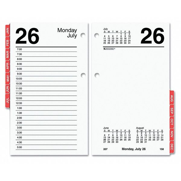 3-1/2x6 Daily Desk Calendar Refill, White