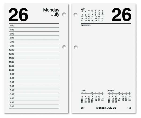 3-1/2x6 Daily Desk Calendar Refill, White