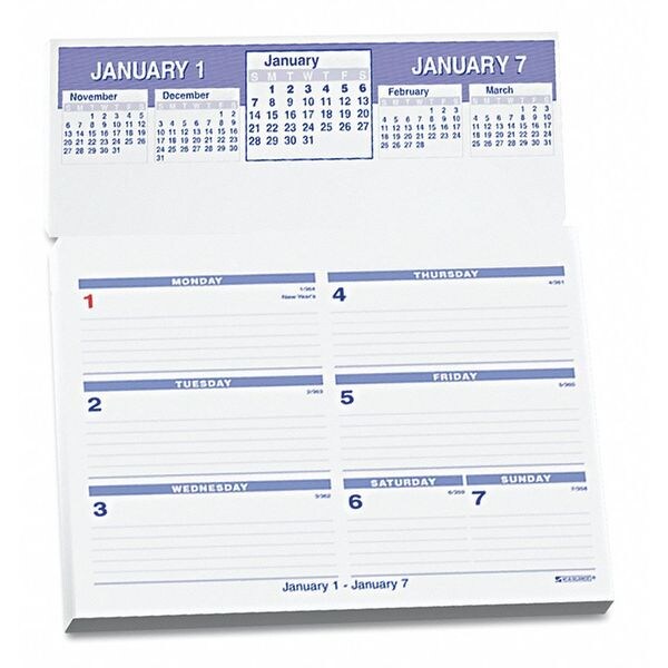 5-5/8x7 Weekly Desk Calendar Refill, White
