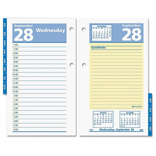 3-1/2x6 Daily Desk Calendar Refill, White
