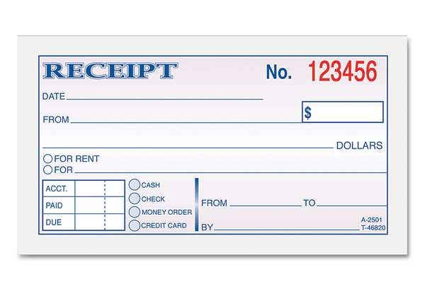 Money/Rent Receipt Book, 2-3/4x4-7/8