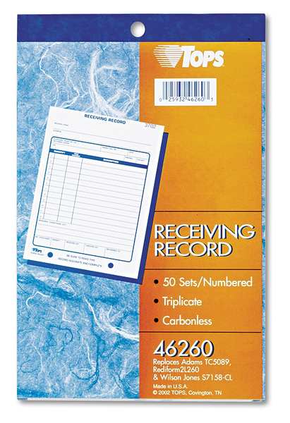 Receiving Record Book, 5-1/2 x 7-7/8, 3-Pt