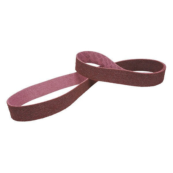 Sanding Belt, 3 in W, 24 in L, Non-Woven, Aluminum Oxide, Medium, SC-BS, Maroon