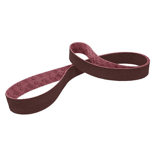 Sanding Belt, 2 in W, 48 in L, Non-Woven, Aluminum Oxide, Medium, SC-BS, Maroon