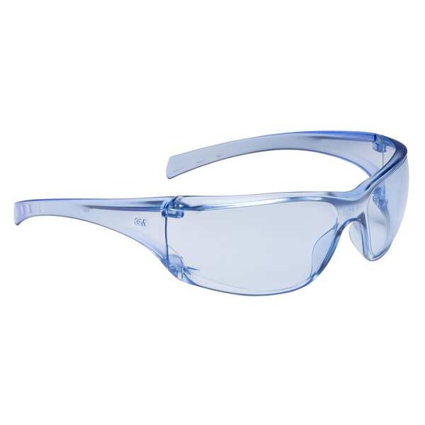 Safety Glasses, Wraparound Light Blue Polycarbonate Lens, Scratch-Resistant