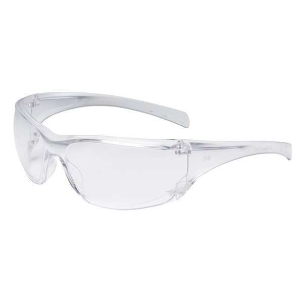 Safety Glasses, Wraparound Clear Polycarbonate Lens, Scratch-Resistant