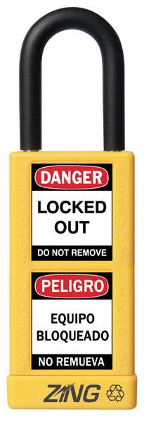 Lockout Padlock, KD, Yellow, 3