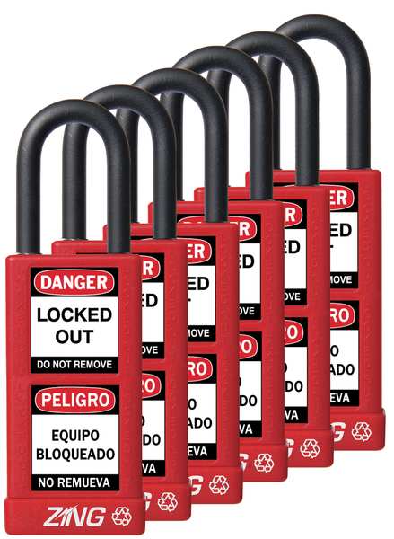 Lockout Padlock, KA, Red, 3