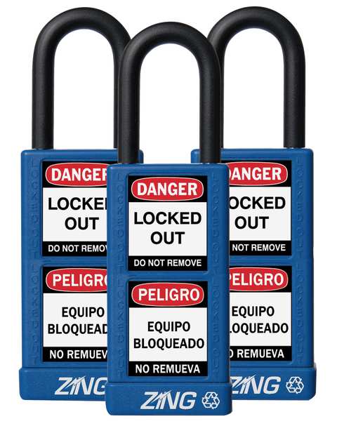 Lockout Padlock, KA, Blue, 3