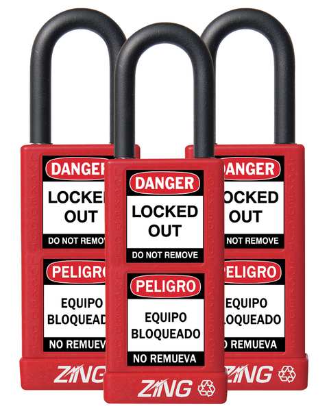 Lockout Padlock, KA, Red, 3