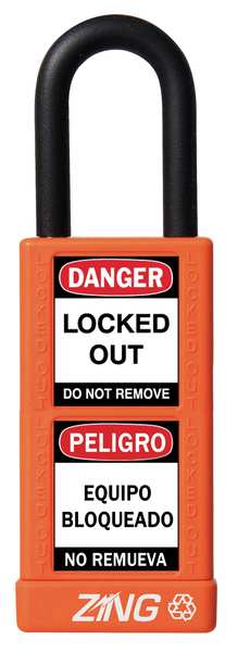 Lockout Padlock, KA, Orange, 3