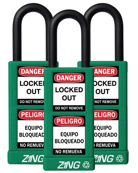 Lockout Padlock, KA, Green, 3