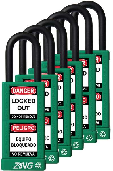 Lockout Padlock, KA, Green, 3