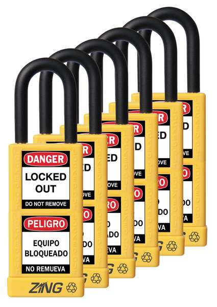 Lockout Padlock, KA, Yellow, 3