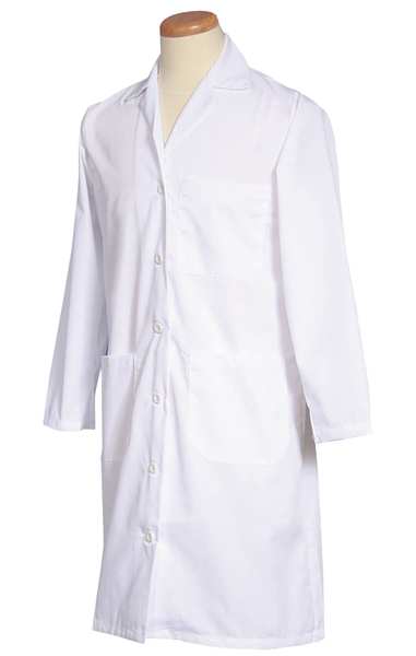 Lab Coat, S, White, 39-1/2 In. L
