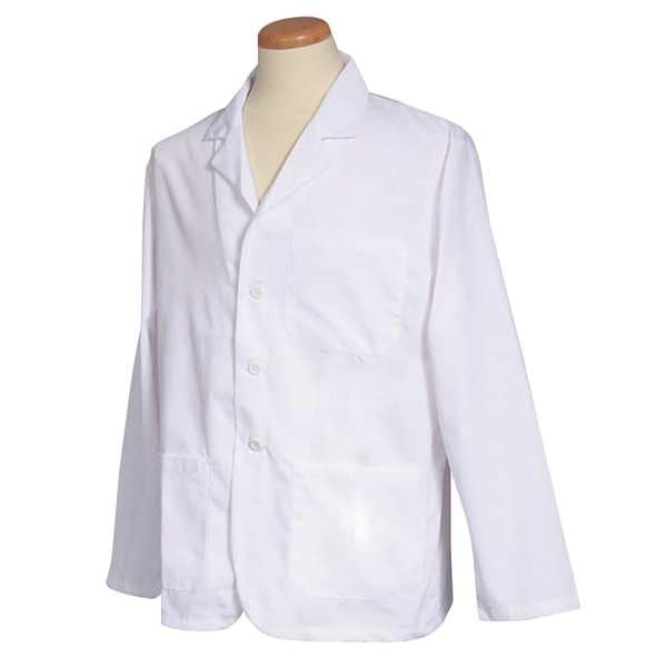 Lab Jacket, 3XL, White, 28-1/2 In. L