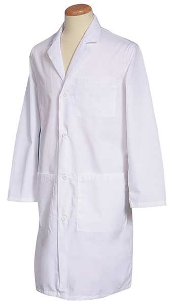Lab Coat, XL, White, 42-1/4 In. L