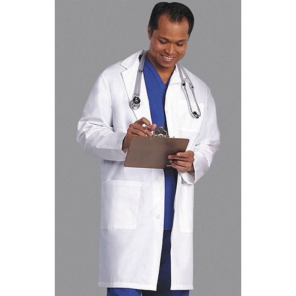 Lab Coat, S, White, 40-1/4 In. L
