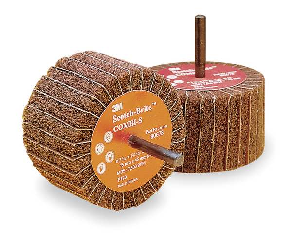 Flap Wheel, Intrleaf, AO, 3x1.75x1/4Shk, 80G