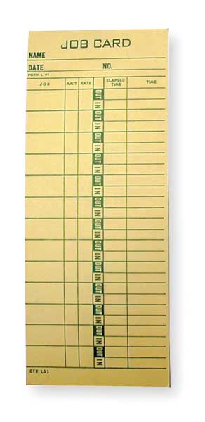 Job Cost Time Card, PK1000