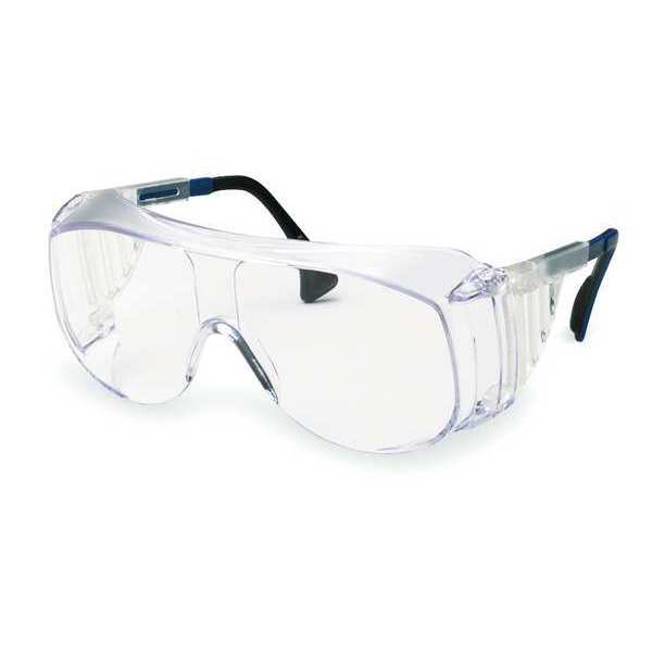 Safety Glasses, OTG Clear Polycarbonate Lens, Scratch-Resistant